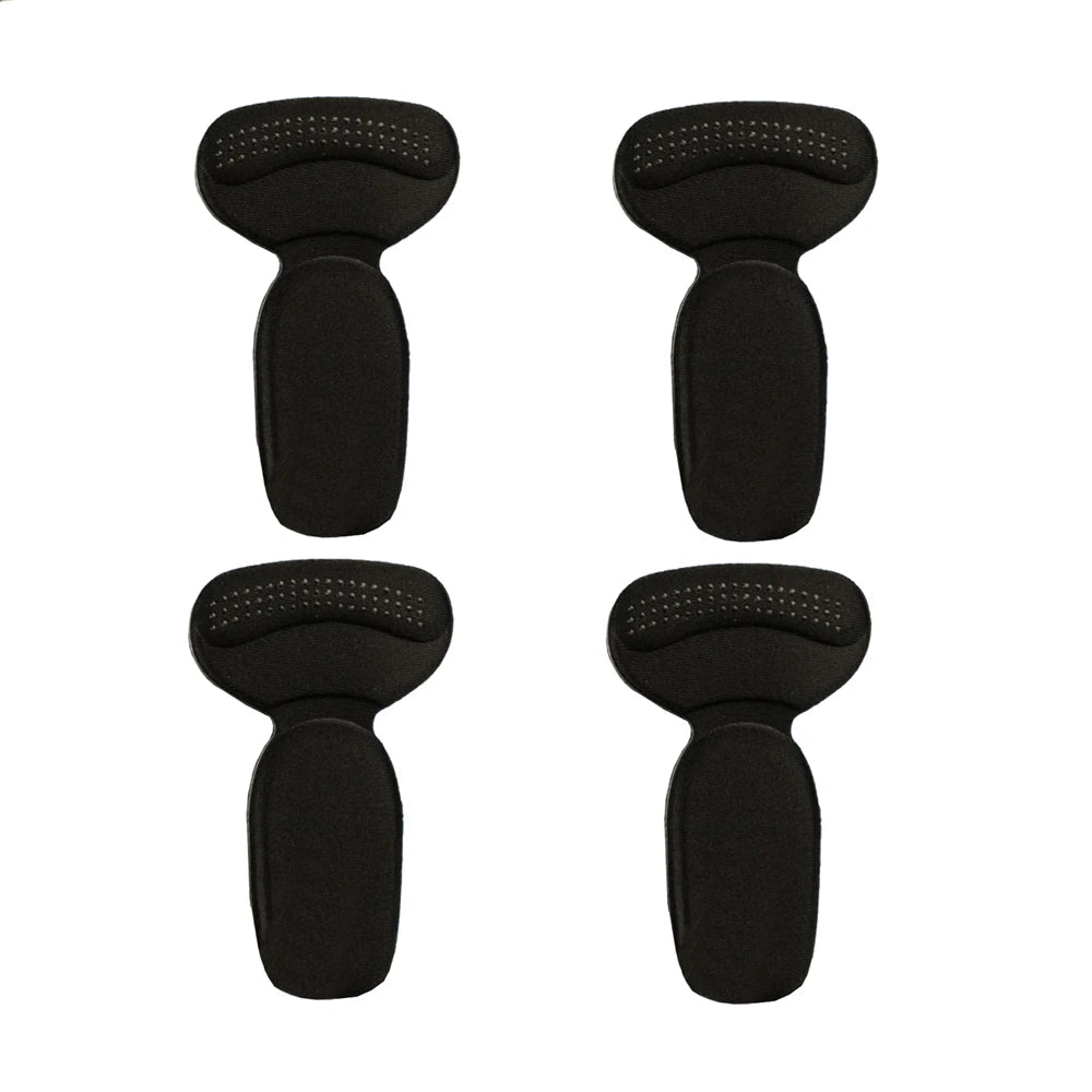 4Pcs Self-Adhesive Heel Pads - Comfort Inserts for Oversized Shoes & High Heels, Pain Relief & Size Reduction