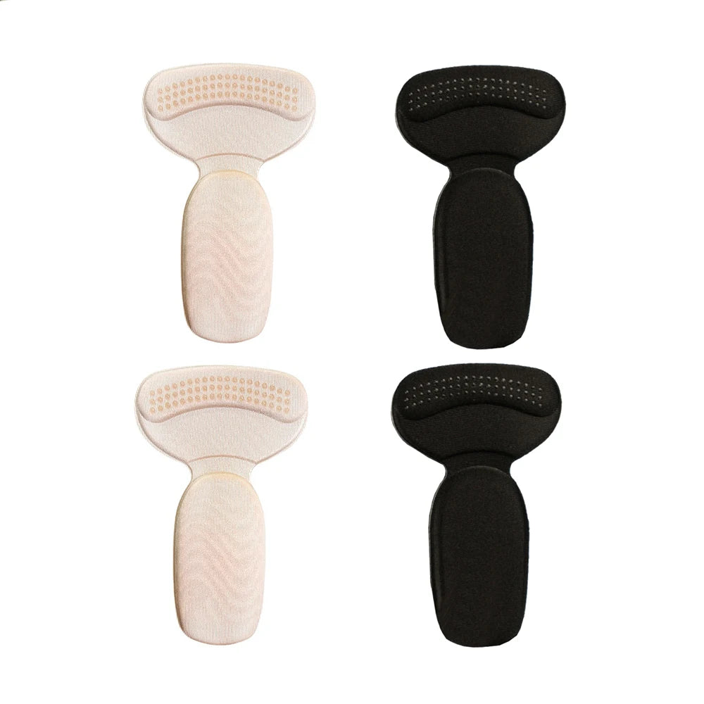 4Pcs Self-Adhesive Heel Pads - Comfort Inserts for Oversized Shoes & High Heels, Pain Relief & Size Reduction