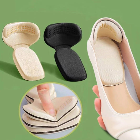 4Pcs Self-Adhesive Heel Pads - Comfort Inserts for Oversized Shoes & High Heels, Pain Relief & Size Reduction
